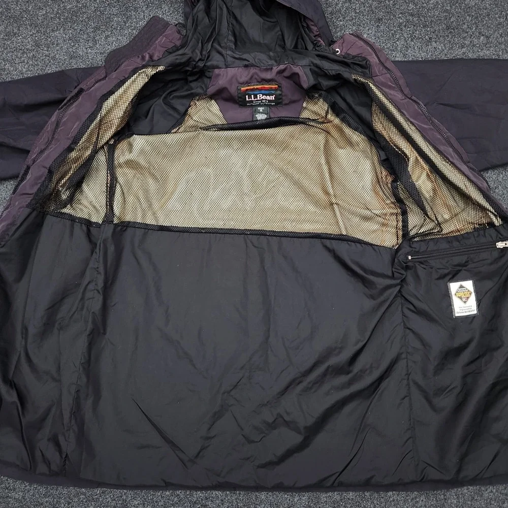 L.L. Bean Womens Medium Black Gortex Extreme Wet Weather Full Zip Hooded Jacket - Picture 4 of 12
